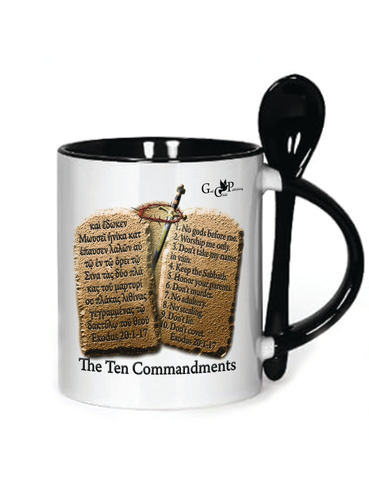 11oz Mug w/Spoon 10 Commandments