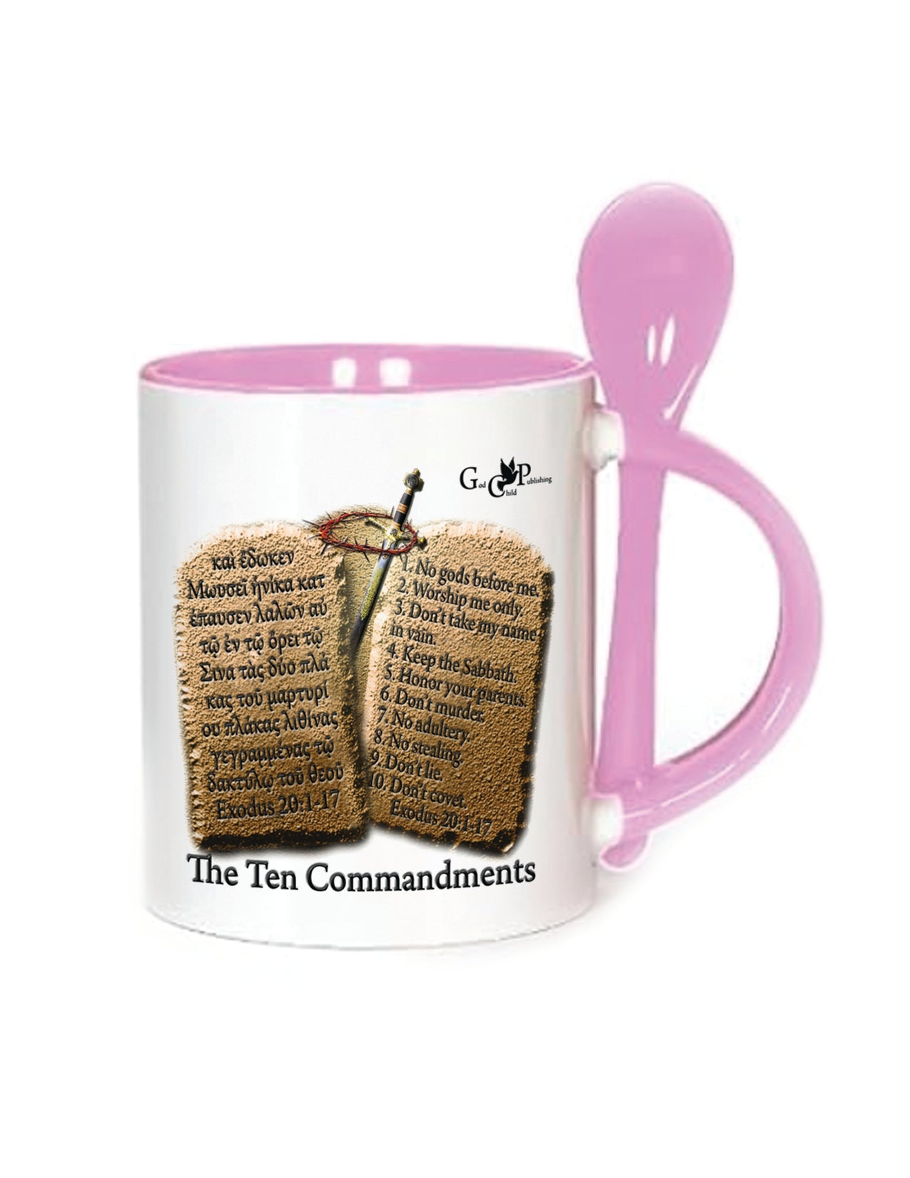11oz Mug w/Spoon 10 Commandments